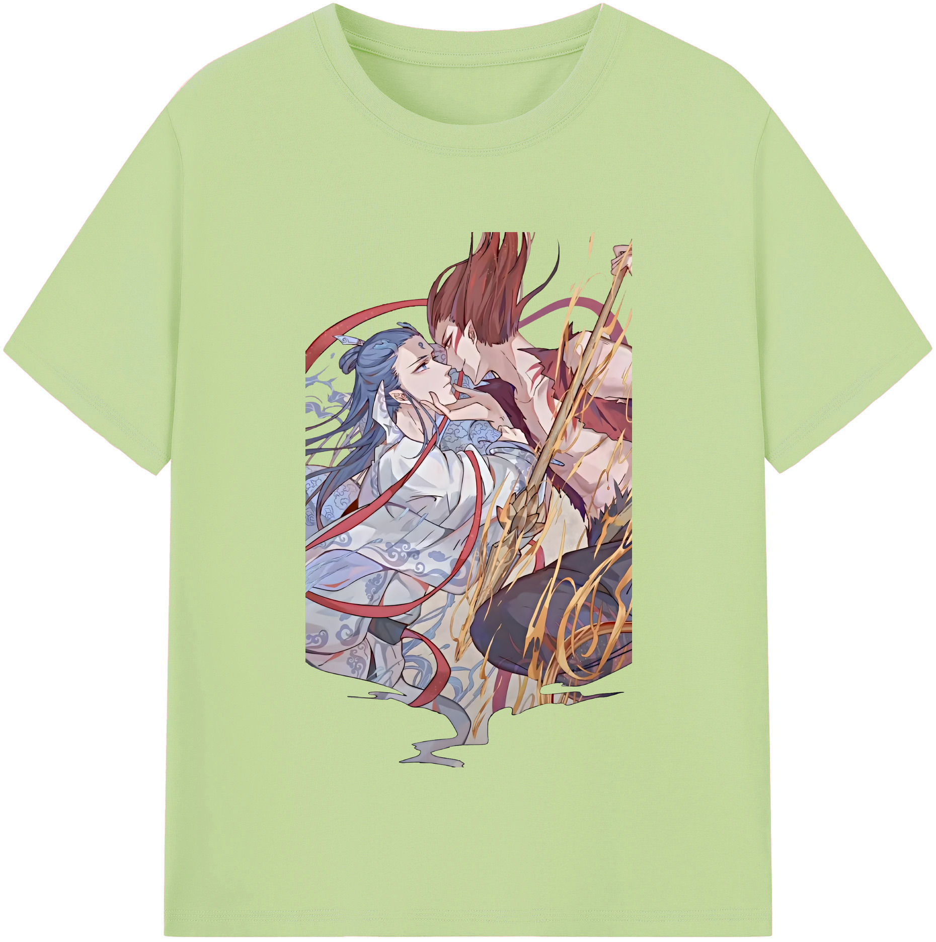 （画像用） Ne Zha 2 ナタ 魔童の大暴れ 綿100％半袖Tシャツ（フロントプリント）